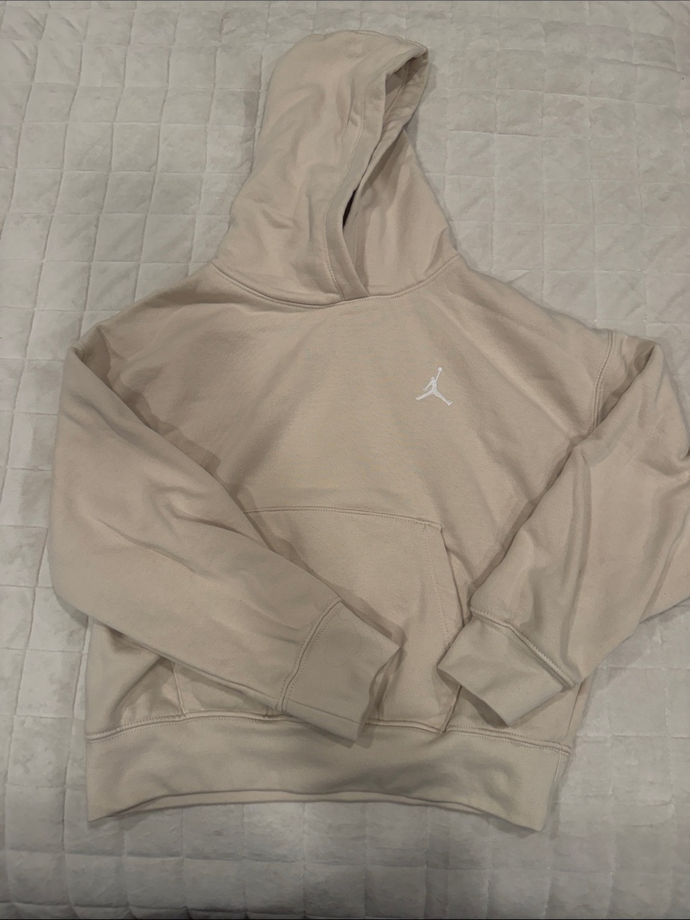 Jordan Men’s Pullover Hoodie in Light Beige with White Jumpman